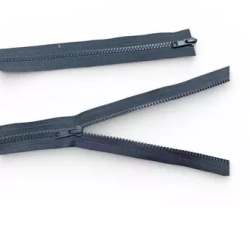 Zip kostěný bundový 5mm dělitelný 2 jezdce délka 85 cm - ŠEDÁ
