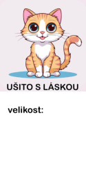 Štítek na oblečení KOČIČKA -ušito s láskou 