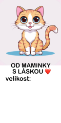 Štítek na oblečení KOČIČKA - od maminky s láskou 