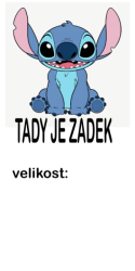 Štítek na oblečení STITCH - tady je zadek