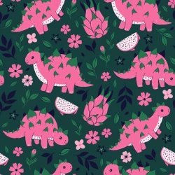  jarní softshell potisk - růžový dinosaurus