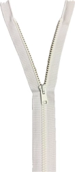 Zip kostěný bundový 5mm dělitelný délka 32 cm - BÍLÁ