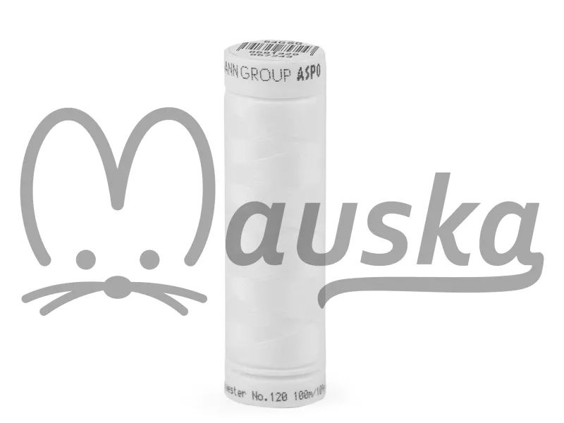 Polyesterové elastické nitě návin 100 m Aspotex 120 Amann - BÍLÁ