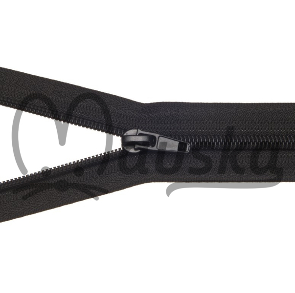 Zip spirálový bundový 5mm dělitelný délka 60 cm - ČERNÁ