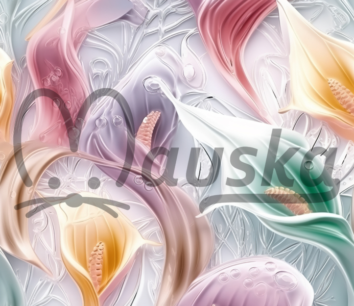 Silky  umělé hedvábí potisk - KALY