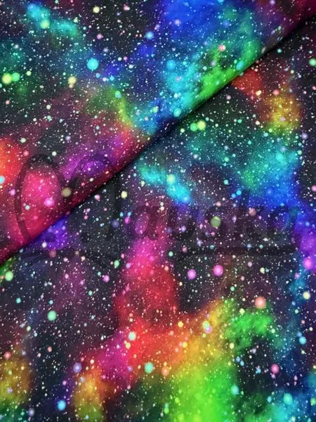 Bavlněné plátno DUHOVÁ GALAXIE