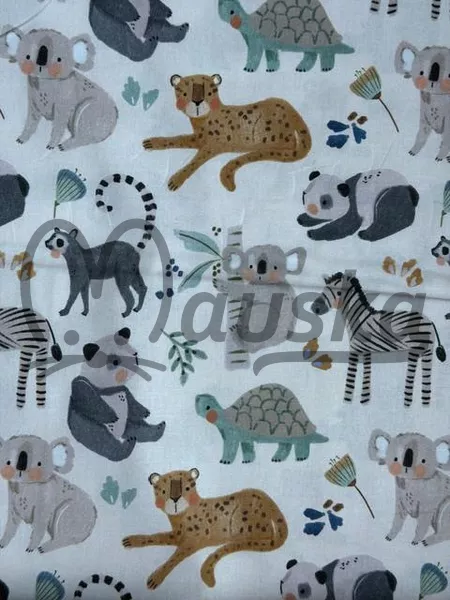 Bavlněné plátno ZVÍŘÁTKA ZE ZOO
