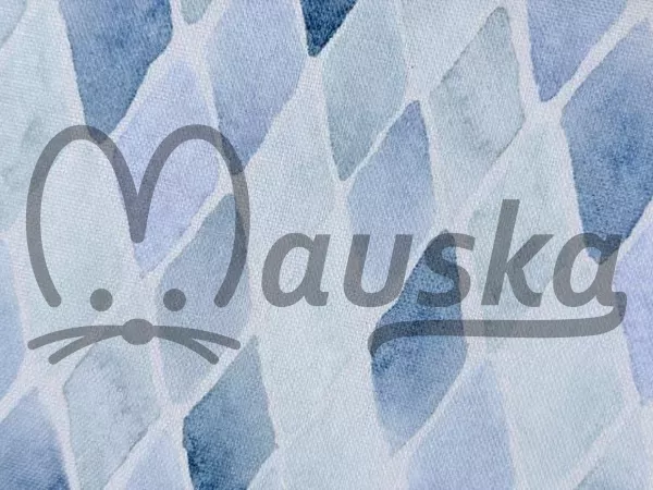 Bavlněné plátno dekorační modré ornamenty