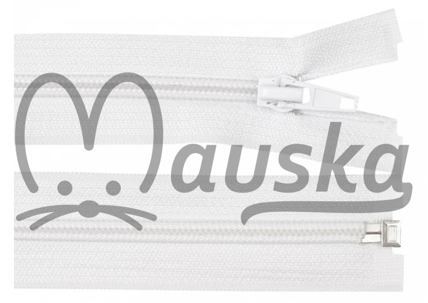 Zip spirálový bundový 5mm dělitelný délka 50 cm - BÍLÁ