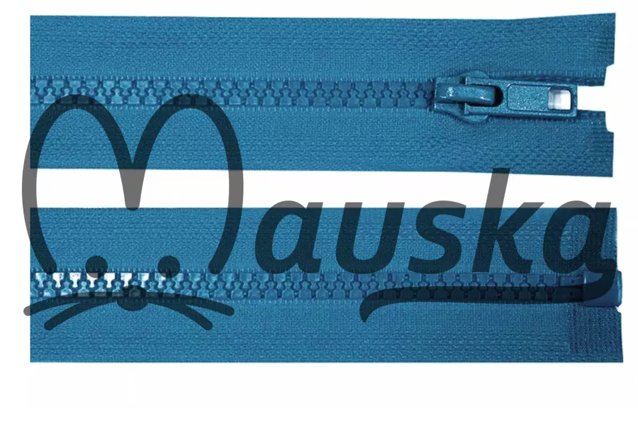 Zip kostěný bundový 5mm dělitelný délka 45 cm - TMAVÝ TYRKYS