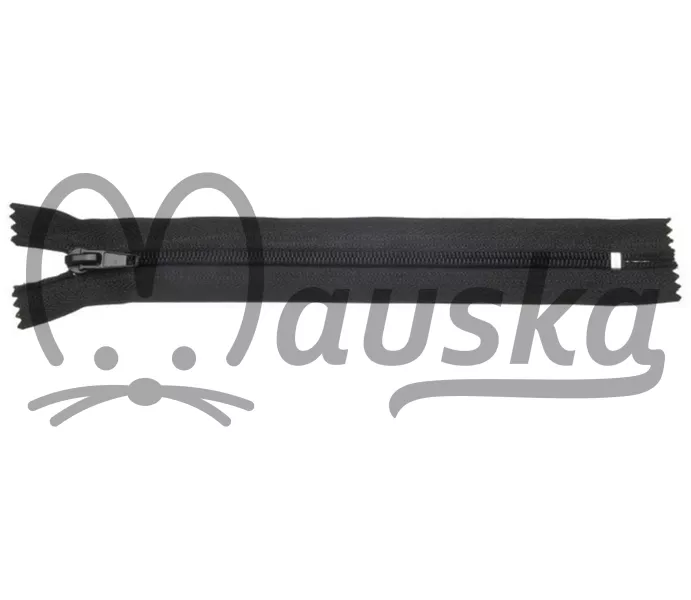 Zip spirálový 5mm nedělitelný délka 18 cm - černá