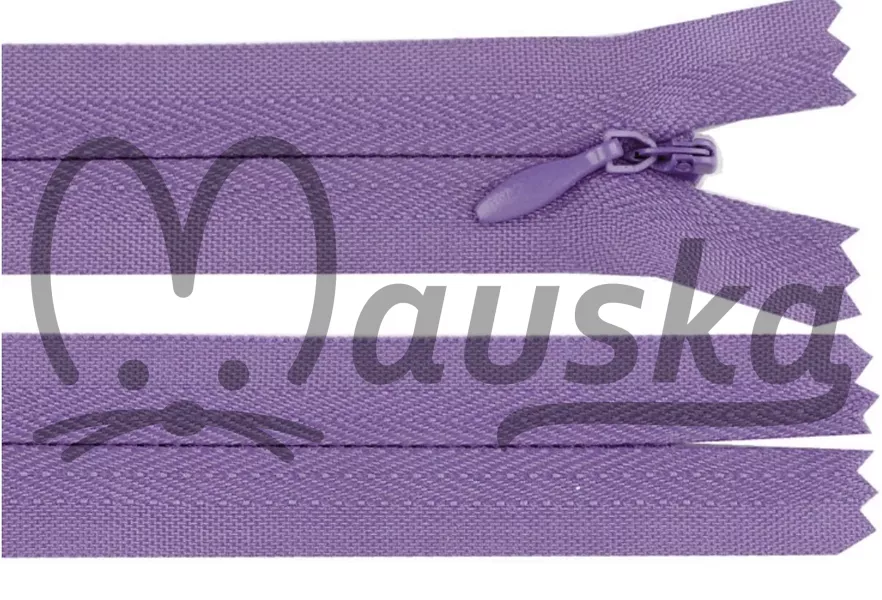 Spirálový zip skrytý No 3 délka 50 cm fialová