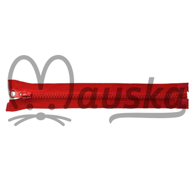 Zip kostěný 5mm dělitelný délka 40 cm - ČERVENÁ