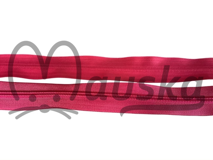 Zip spirálový voděodolný bundový 5mm dělitelný délka 60 cm - RŮŽOVÁ MALINOVÁ
