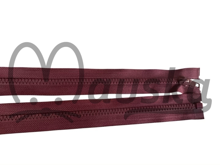 Zip kostěný bundový 5mm dělitelný délka 60 cm - VÍNOVÁ