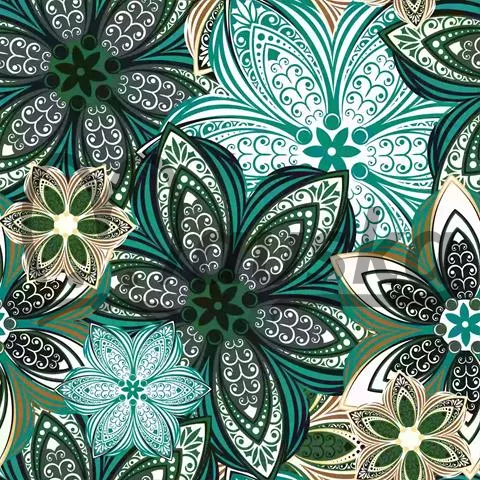 Micropeach potisk - zelená mandala