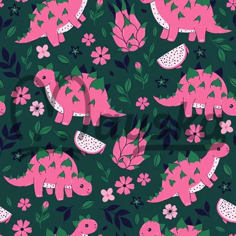  jarní softshell potisk - růžový dinosaurus