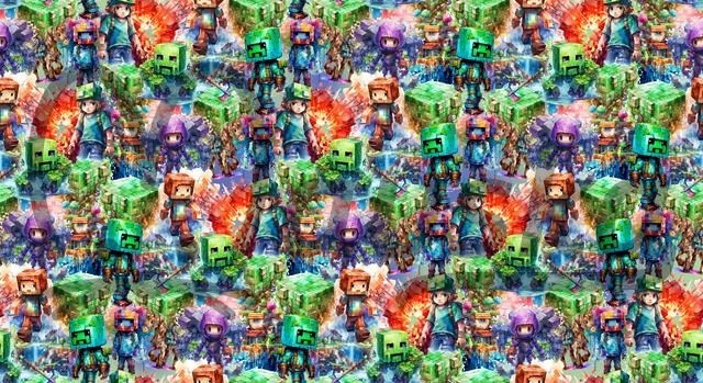  jarní softshell potisk MINECRAFT POSTAVY
