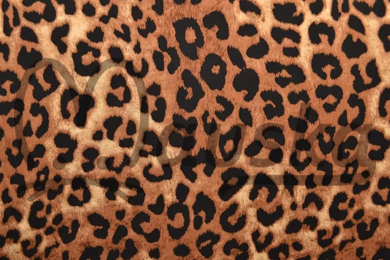 Viskóza potisk - ZVÍŘECÍ VZOR GEPARD HNĚDÁ
